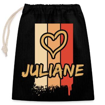 Gift idea Juliane - Closable cotton gift bag (25x30cm) - black - Front