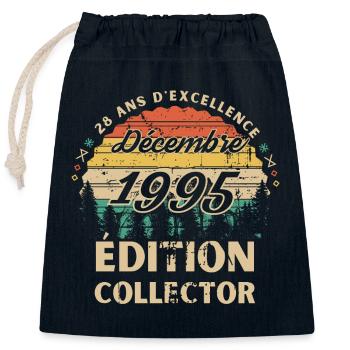 28 ans Décembre 1995 édition collector - Sac cadeau en coton avec cordon (25 x 30 cm) - bleu marine - Devant