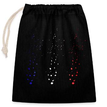 Bleu Blanc Rouge - Sac cadeau en coton avec cordon (25 x 30 cm) - noir - Devant