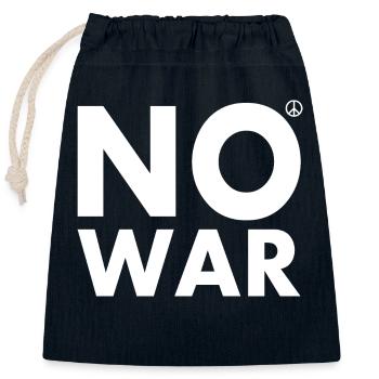 No war - Closable cotton gift bag (25x30cm) - navy - Front