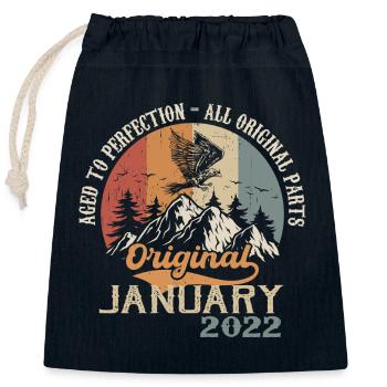 2 Jahre Großartigkeit seit Januar 2022 - Verschließbarer Geschenkbeutel aus Baumwolle (25x30cm) - Navy - Vorne