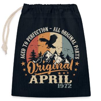 Jubilé avril 1972 | Don Avril 1972 - Sac cadeau en coton avec cordon (25 x 30 cm) - bleu marine - Devant