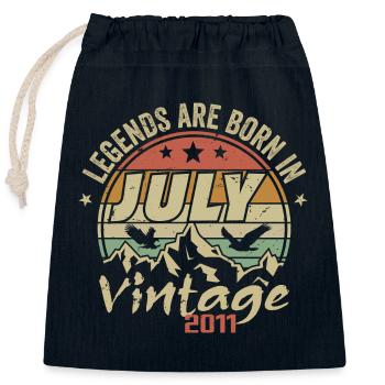 Vintage Anniversary - Made in July 2011 - Closable cotton gift bag (25x30cm) - navy - Front