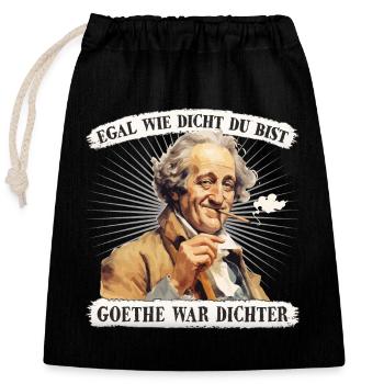 Hanf Cannabis kiffen Gras Goethe Dichter - Verschließbarer Geschenkbeutel aus Baumwolle (25x30cm) - Schwarz - Vorne