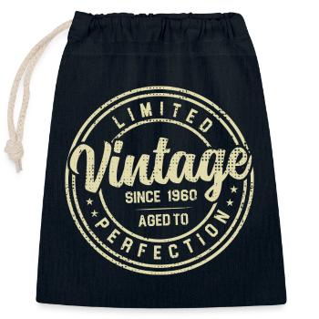 Vintage 1960s 1960s Birthday Gift - Closable cotton gift bag (25x30cm) - navy - Front