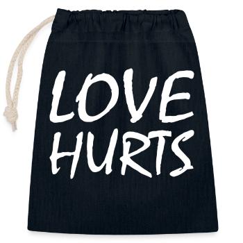 Love hurts - Closable cotton gift bag (25x30cm) - navy - Front