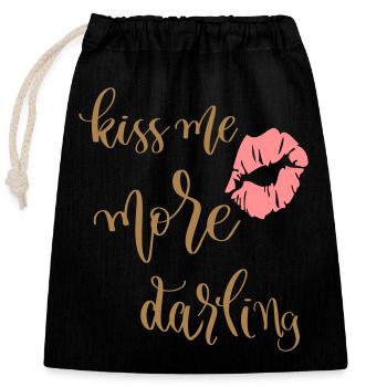embrasse-moi plus chérie - Sac cadeau en coton avec cordon (25 x 30 cm) - noir - Devant