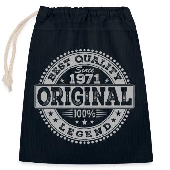 53. Geburtstag Original 1971 Vintage-Geschenk - Verschließbarer Geschenkbeutel aus Baumwolle (25x30cm) - Navy - Vorne