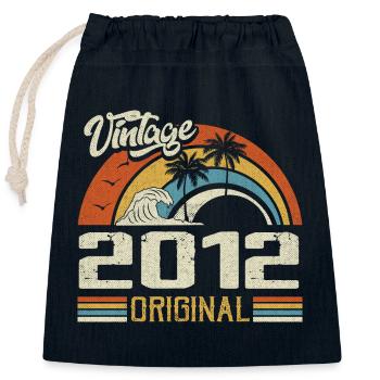Vintage 2012 Vintage Rétro Cadeau Anniversaire - Sac cadeau en coton avec cordon (25 x 30 cm) - bleu marine - Devant