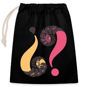Infinite enigma. 05 P3 - Closable cotton gift bag (25x30cm) - black - Front