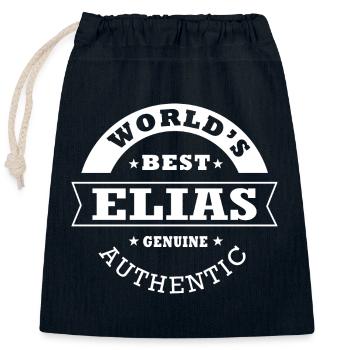 Elias world s best gift name elias - Closable cotton gift bag (25x30cm) - navy - Front