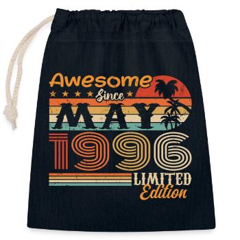 Mai 1996 - Année 1996 Jubilé - Mai 1996 - Sac cadeau en coton avec cordon (25 x 30 cm) - bleu marine - Devant
