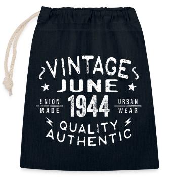 1944 Juni 1944 Jahrestag Juni 1944 Juni Geburtstag - Verschließbarer Geschenkbeutel aus Baumwolle (25x30cm) - Navy - Vorne