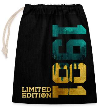 45TH BIRTHDAY LIMITED EDITION 1981 - Closable cotton gift bag (25x30cm) - black - Front