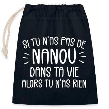 If you don't have a Nanou then you don't have anything - Closable cotton gift bag (25x30cm) - navy - Front