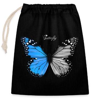 Battery Graphic - Closable cotton gift bag (25x30cm) - black - Front
