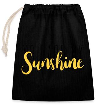 Sunshine - Closable cotton gift bag (25x30cm) - black - Front