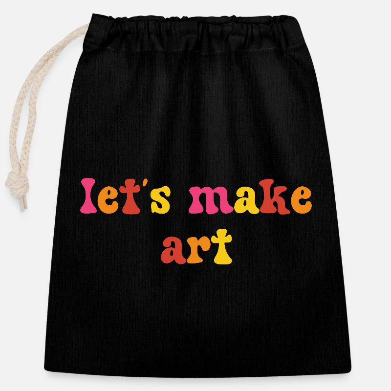 Let's Make Art - Artist - Closable cotton gift bag (25x30cm) - black