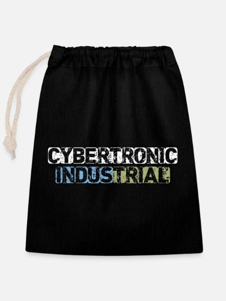 Cybertronic Industrial - Verschließbarer Geschenkbeutel aus Baumwolle (25x30cm) - Schwarz
