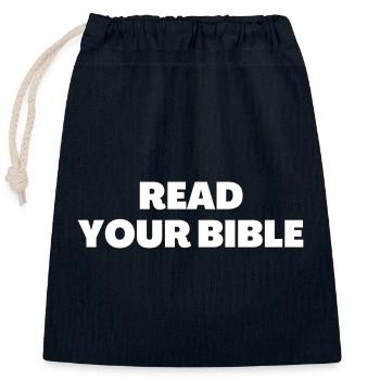 Lesen Sie Ihre Bibel - Christliche Zitate - Verschließbarer Geschenkbeutel aus Baumwolle (25x30cm) - Navy - Vorne