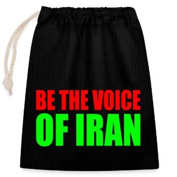 Be the voice of iran - Closable cotton gift bag (25x30cm) - black - Front