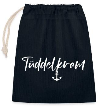 Tinkering with anchor - Closable cotton gift bag (25x30cm) - navy - Front