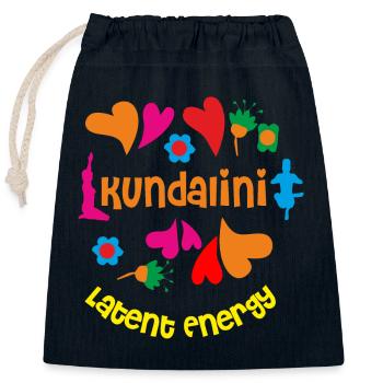 Kundalini Yoga: Colorful Hearts - Closable cotton gift bag (25x30cm) - navy - Front