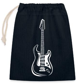 Illustration d’une guitare électrique - musiciens et groupes - Sac cadeau en coton avec cordon (25 x 30 cm) - bleu marine - Devant