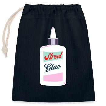 streetglue / sekundenkleber für die Strasse - Verschließbarer Geschenkbeutel aus Baumwolle (25x30cm) - Navy - Vorne