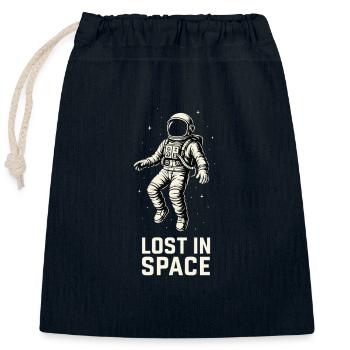 Astronaute perdu dans l’espace – Weltraum Retro Design - Sac cadeau en coton avec cordon (25 x 30 cm) - bleu marine - Devant