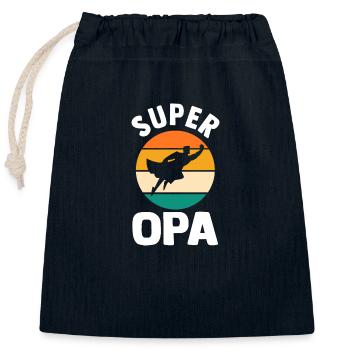 Großvater Opa - Verschließbarer Geschenkbeutel aus Baumwolle (25x30cm) - Navy - Vorne