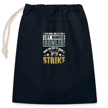 Drôle de bowler gaucher vous montre comment frapper - Sac cadeau en coton avec cordon (25 x 30 cm) - bleu marine - Devant