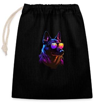 Belgian Malinois Dogs Belgian Malinoiss - Closable cotton gift bag (25x30cm) - black - Front