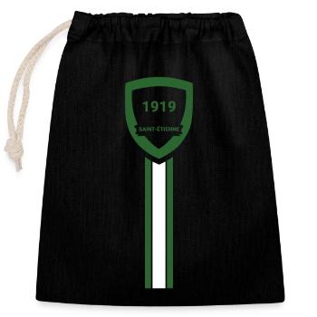 Saint Etienne football club - Sac cadeau en coton avec cordon (25 x 30 cm) - noir - Devant