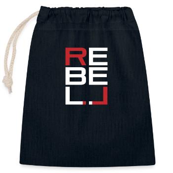 REBELL weiß-rot - Verschließbarer Geschenkbeutel aus Baumwolle (25x30cm) - Navy - Vorne