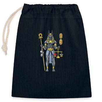 Anubis Egyptian Mythology God - Closable cotton gift bag (25x30cm) - navy - Front