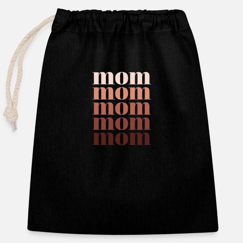 maman orange - Sac cadeau en coton avec cordon (25 x 30 cm) - noir