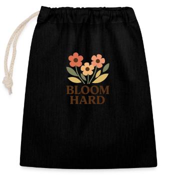 Bloom Hard – Flowery Without Brakes - Closable cotton gift bag (25x30cm) - black - Front