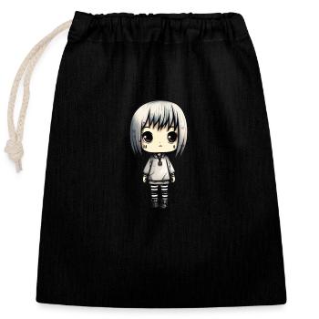 Manga Japan Drawing - Closable cotton gift bag (25x30cm) - black - Front
