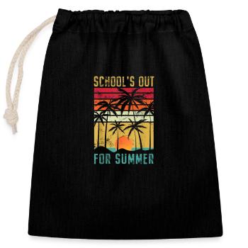 Le dernier jour d’école est terminé pour l’enseignant d’été - Sac cadeau en coton avec cordon (25 x 30 cm) - noir - Devant