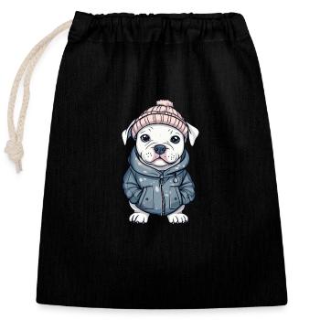 Pit Terrier Dog Stylish - Closable cotton gift bag (25x30cm) - black - Front