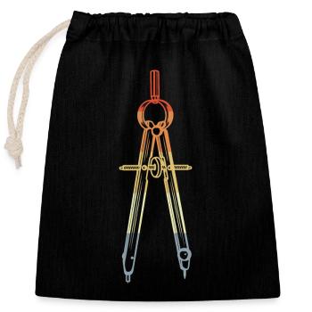 Vintage Compasses - Closable cotton gift bag (25x30cm) - black - Front