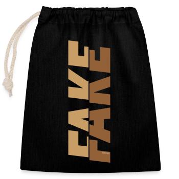 Fake superscript - Closable cotton gift bag (25x30cm) - black - Front