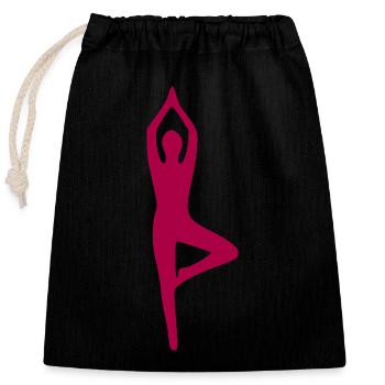 Formes de yoga Silhouettes - Sac cadeau en coton avec cordon (25 x 30 cm) - noir - Devant