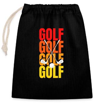 Golf Art: Vibration of the Golf Club - Closable cotton gift bag (25x30cm) - black - Front