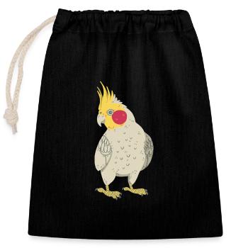 Calopsitte - Sac cadeau en coton avec cordon (25 x 30 cm) - noir - Devant