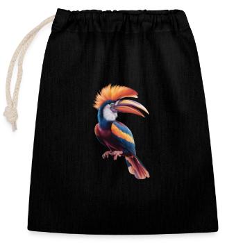 Pinson à spectre vibrant - Sac cadeau en coton avec cordon (25 x 30 cm) - noir - Devant