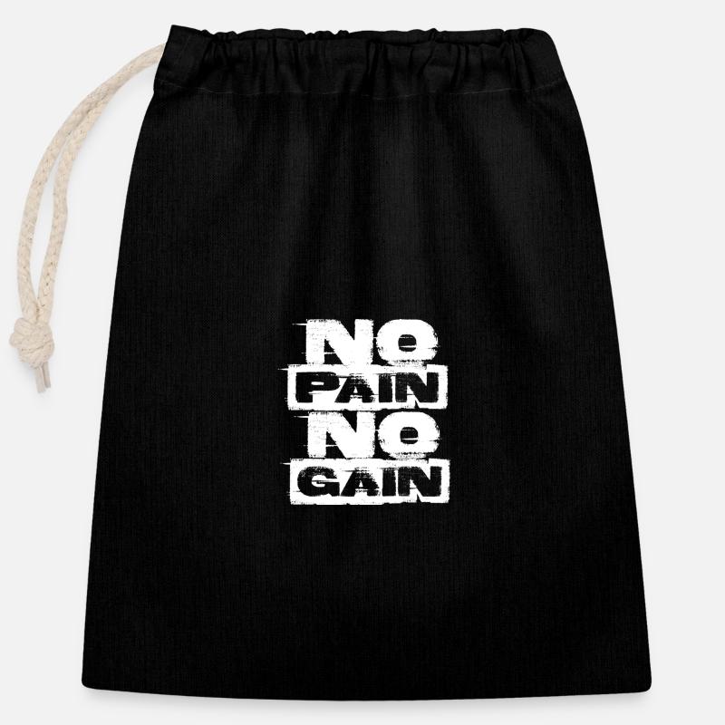 On n’a rien sans rien - Sac cadeau en coton avec cordon (25 x 30 cm) - noir