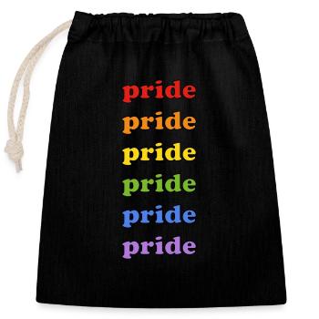 Pride 6 Farben - Verschließbarer Geschenkbeutel aus Baumwolle (25x30cm) - Schwarz - Vorne