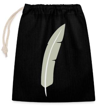 Feather Arc Minimalist Print - Sac cadeau en coton avec cordon (25 x 30 cm) - noir - Devant